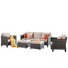 3-piece Patio Furniture Wicker Outdoor High-back Seating Set