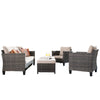 3-piece Patio Furniture Wicker Outdoor High-back Seating Set