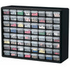 Akro-Mils Polystyrene Drawer Bin Cabinet, 64 Drawers, Black