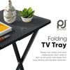 Black Folding TV Tray Tables with Compact Storage Rack, 5 Piece Set