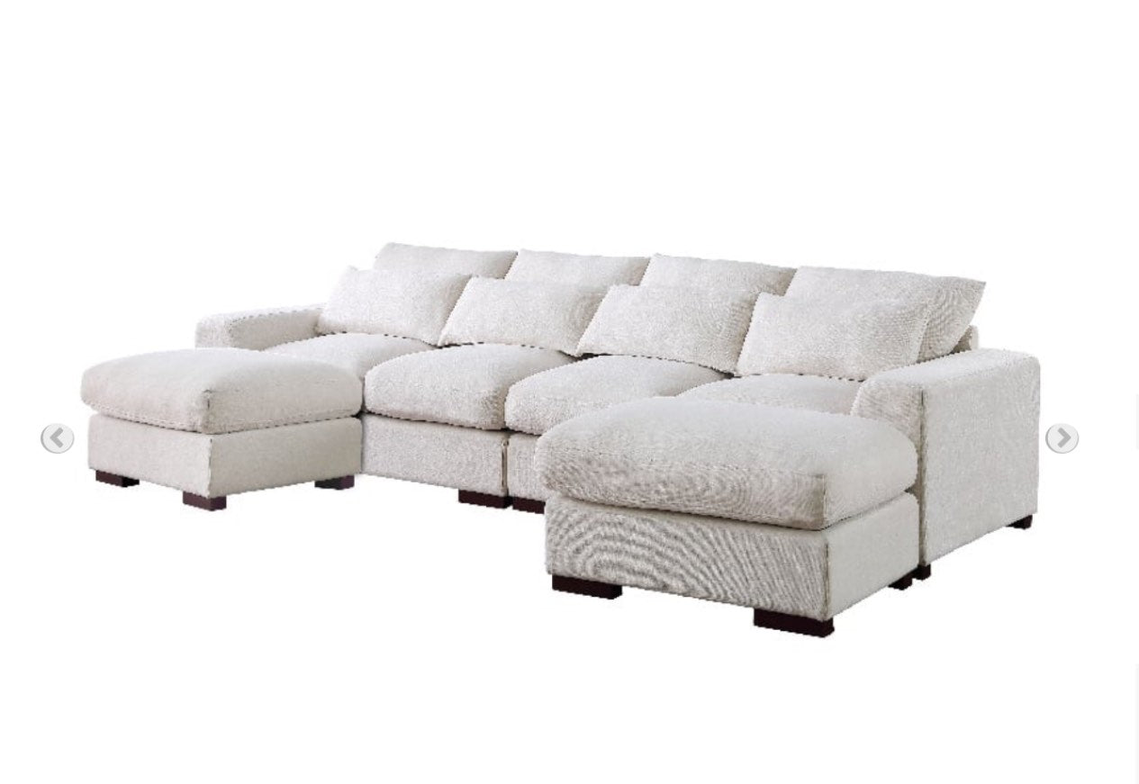 Reversible Modular Sectional Fabric Sofa - Beige 2-BOXES