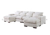 Reversible Modular Sectional Fabric Sofa - Beige 2-BOXES