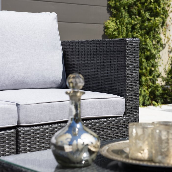 Pacey Rattan Sectional Seating Group with Cushion 2 Boxes Salvage