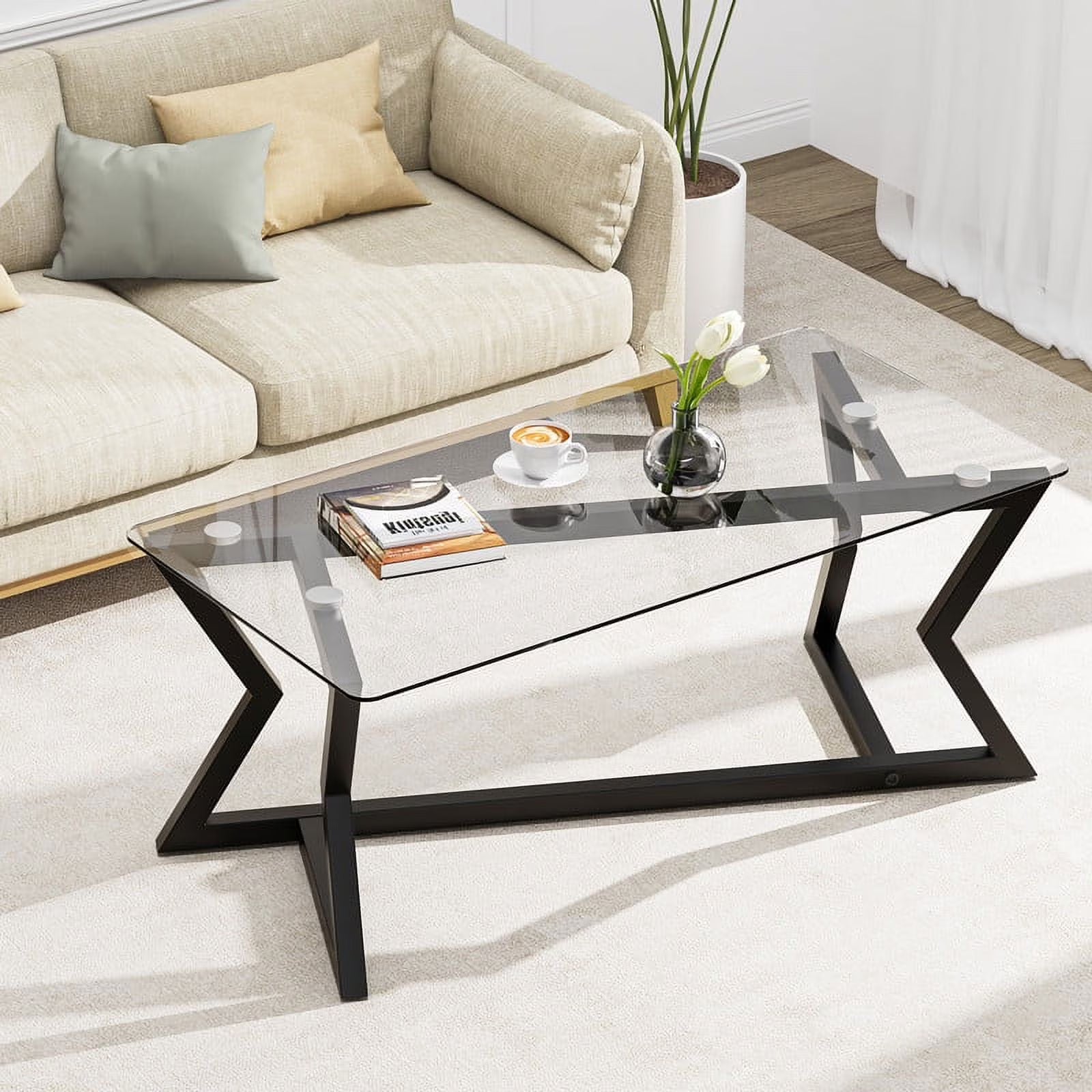 Pamapic Modern Glass Coffee Table - SHOWROOM ITEM 