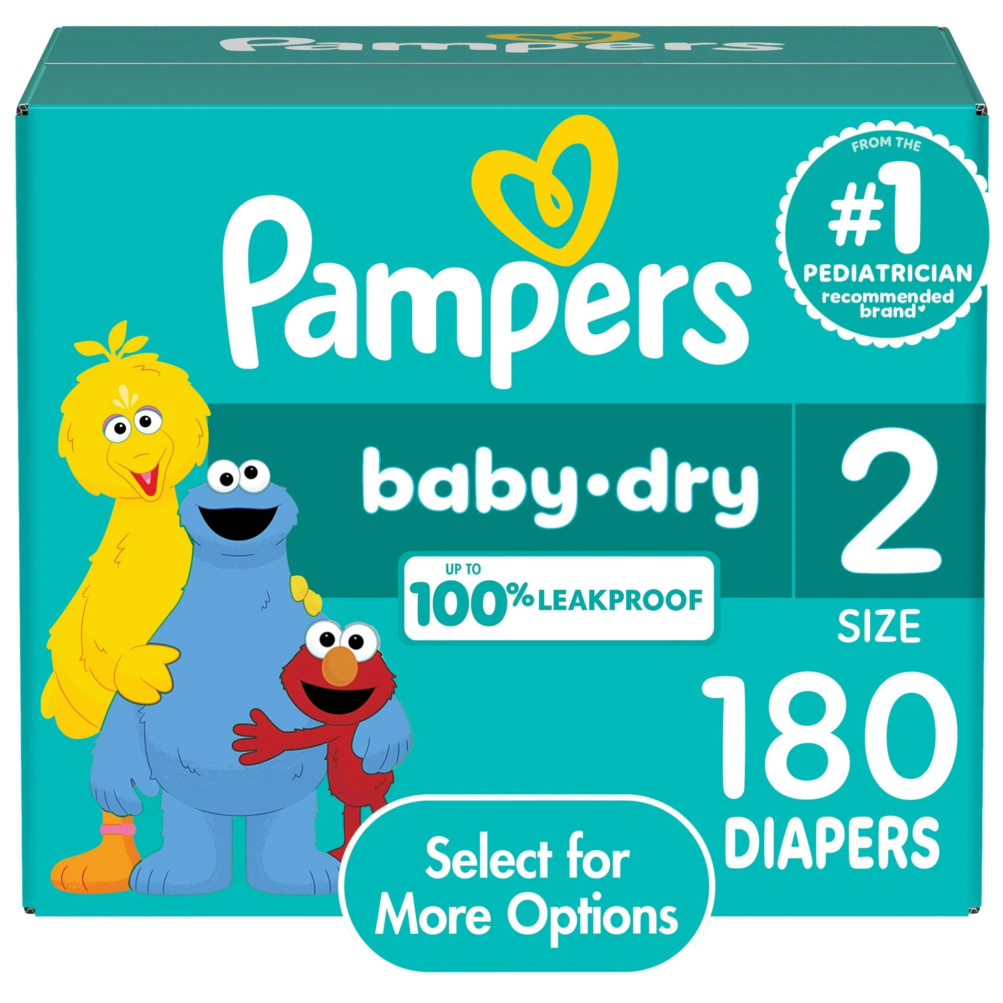 Baby Dry Diapers Size 2, 180 Count
