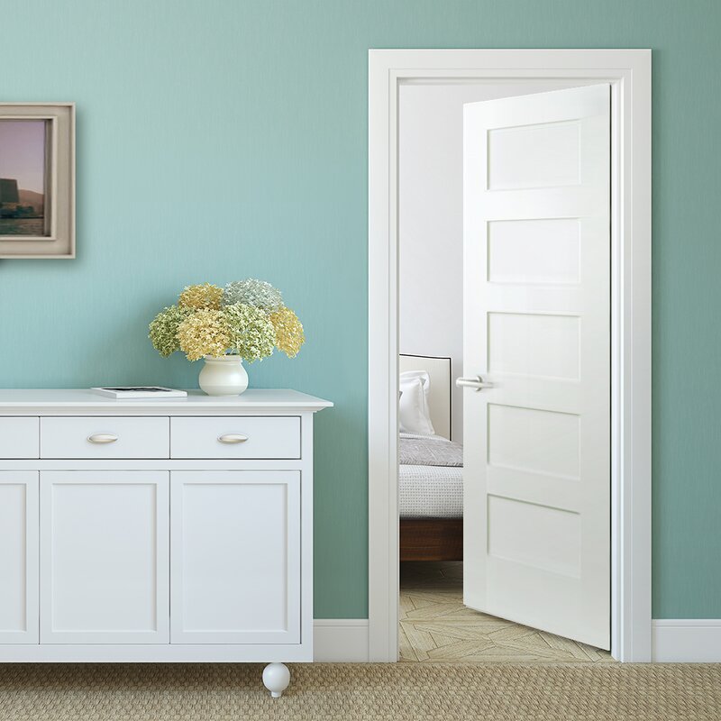 Paneled Solid Wood Primed Shaker Standard Door