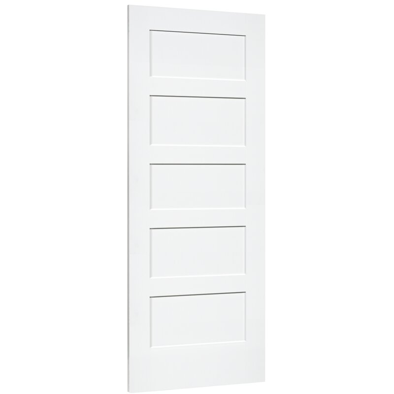 Paneled Solid Wood Primed Shaker Standard Door