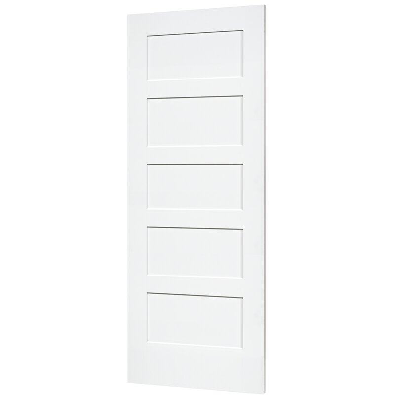 Paneled Solid Wood Primed Shaker Standard Door