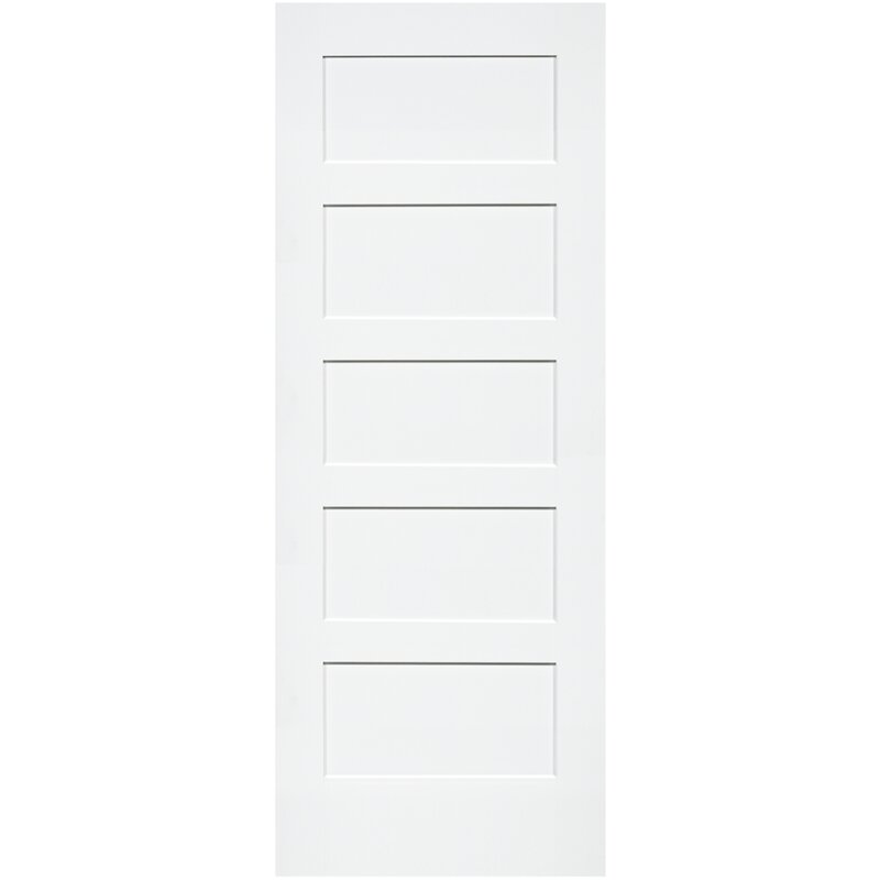 Paneled Solid Wood Primed Shaker Standard Door