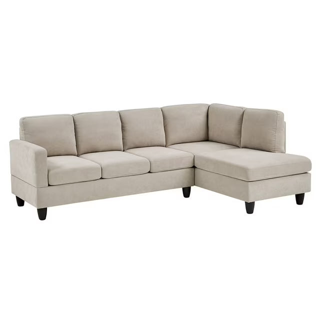 Polyester Fabric Partial Sofa, Beige