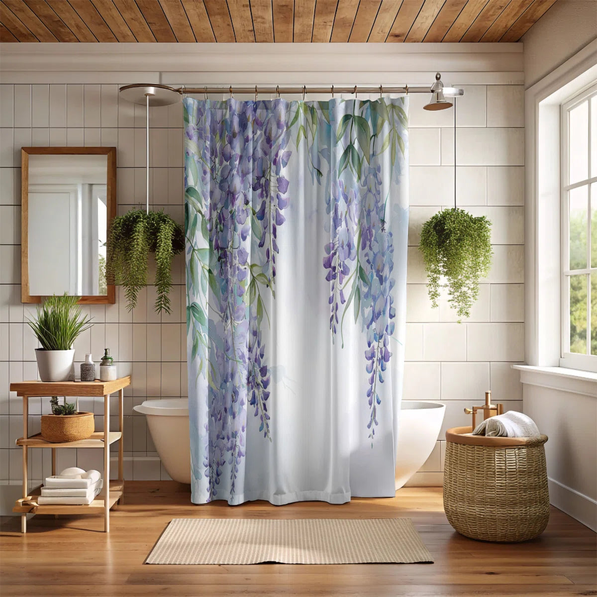 Pastel Flower Art - 1 Piece Standard Shower Curtain
