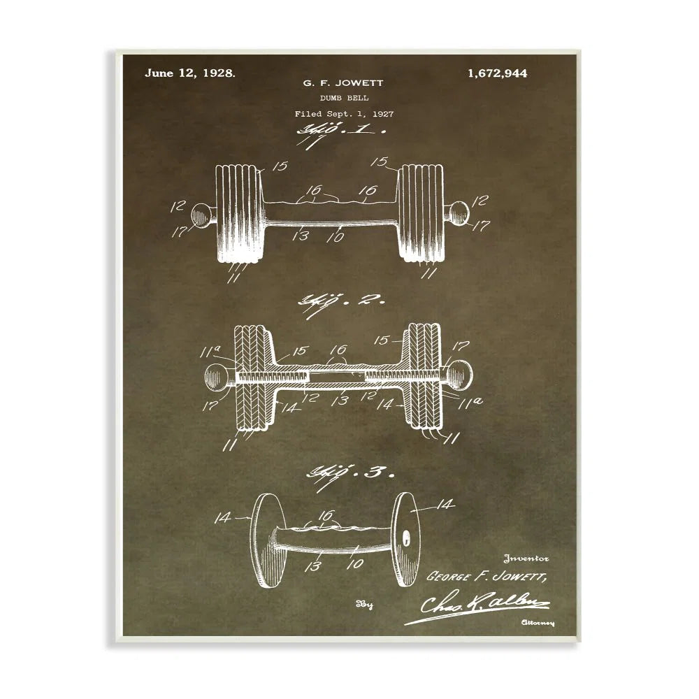 " Patent Vintage Barbell Texture Design "