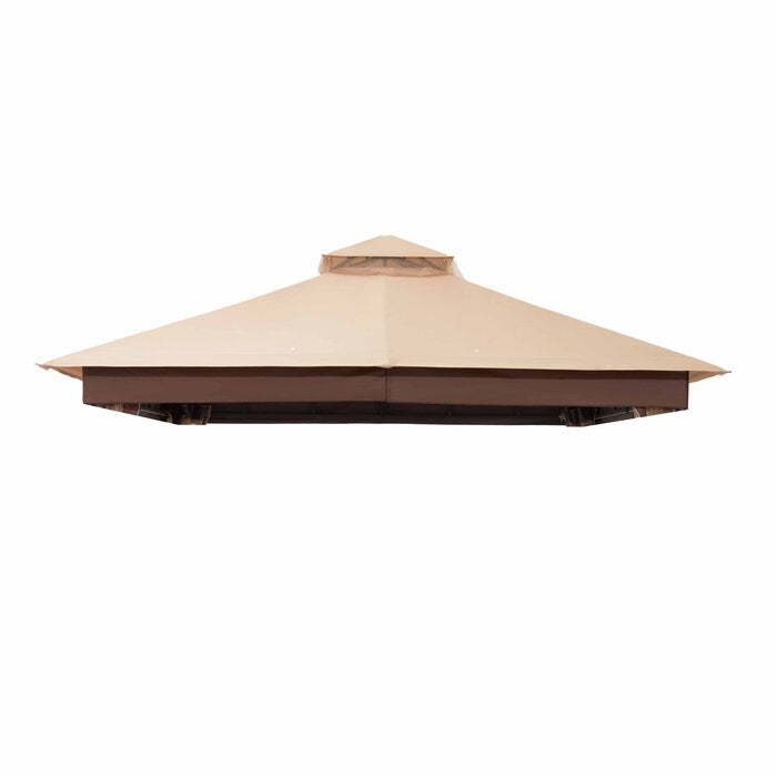 Beige Patio Gazebo Replacement Canopy, (Set of 2)