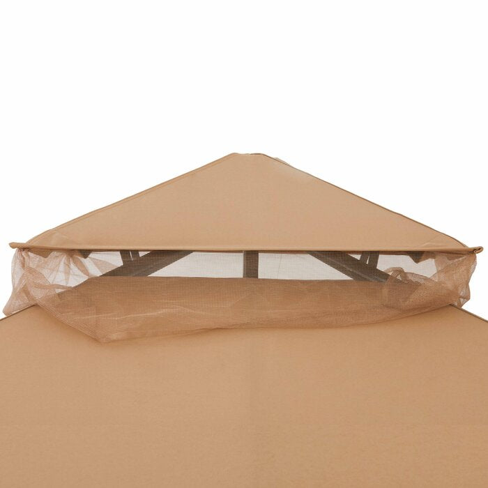 Beige Patio Gazebo Replacement Canopy, (Set of 2)