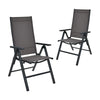 2 Pack Folding Dining Chairs Adjustable Reclining Back Chairs Suitable for Outdoor & Indoor Gray