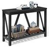 A-frame Entry Console Table Long Sofa Table with Shelf - Black