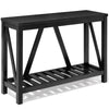 A-frame Entry Console Table Long Sofa Table with Shelf - Black