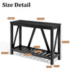 A-frame Entry Console Table Long Sofa Table with Shelf - Black