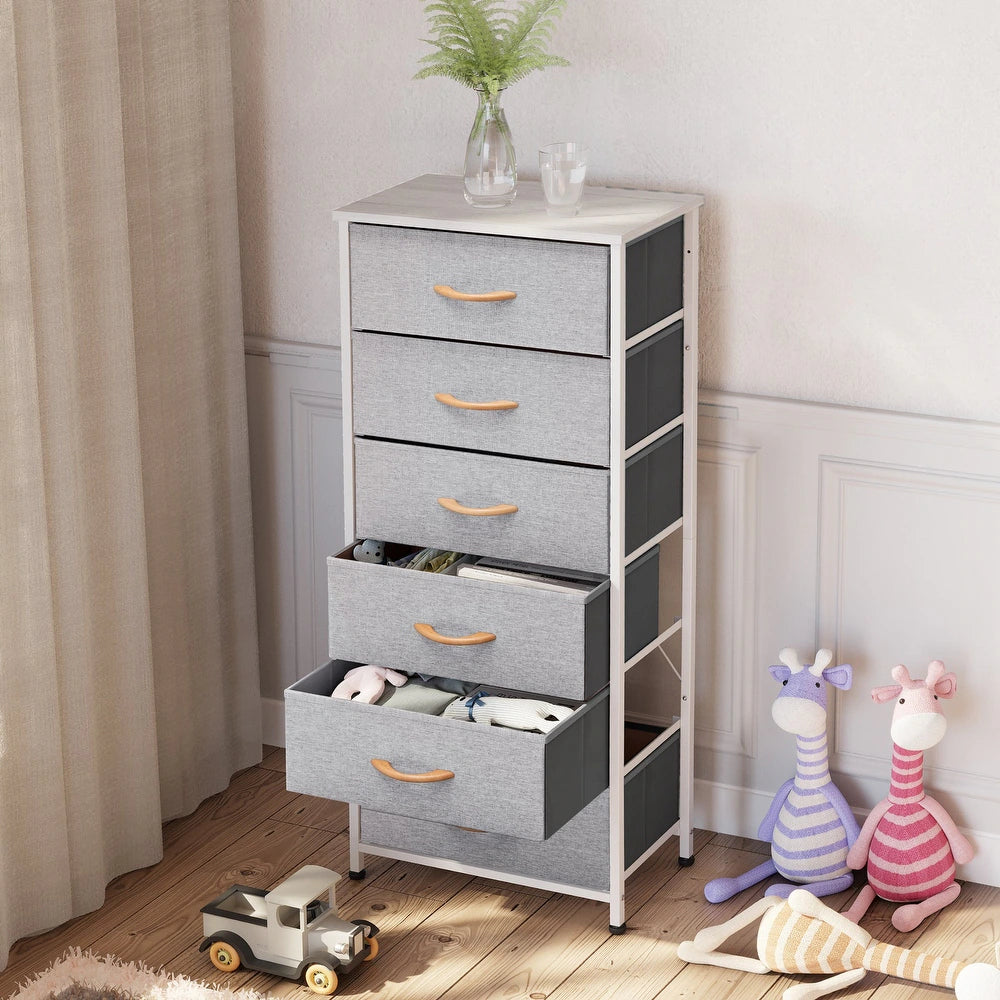 Vertical Storage Tower - Light Gray - 6-drawer