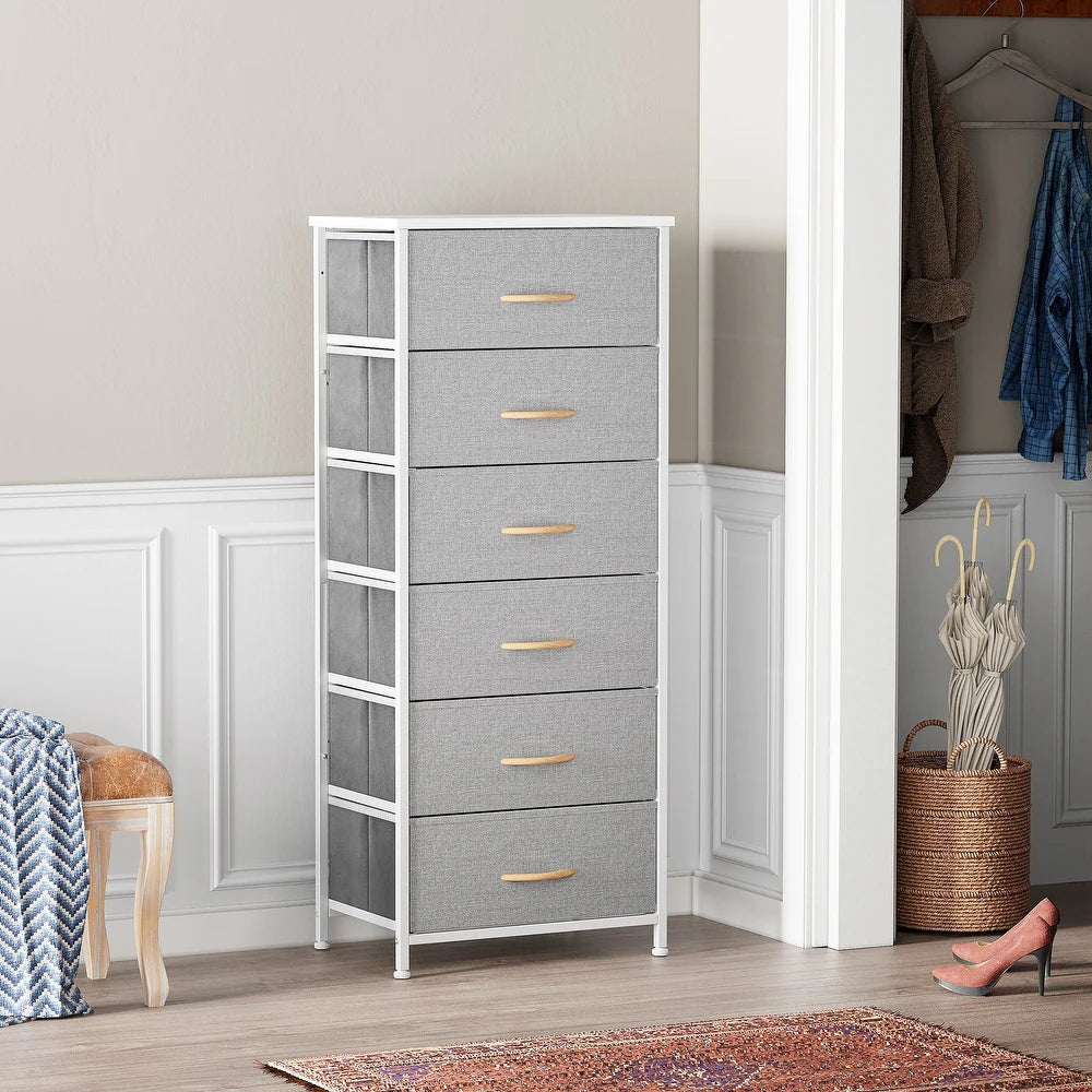 Vertical Storage Tower - Light Gray - 6-drawer