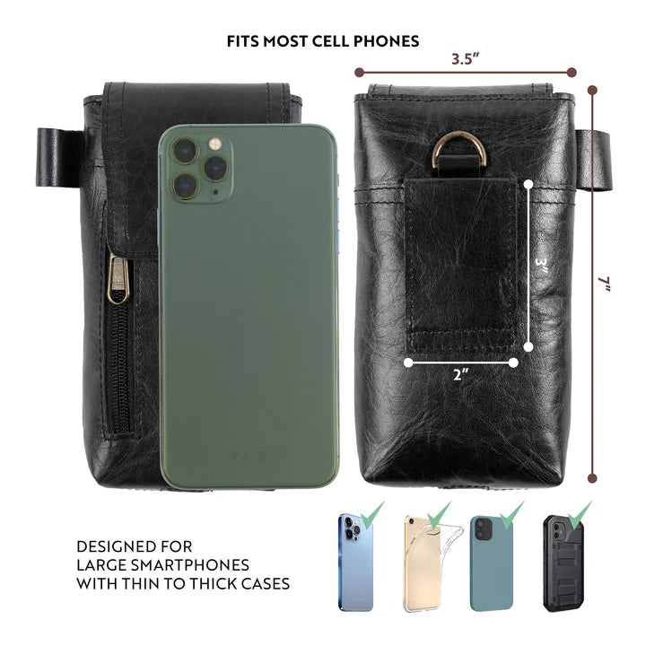 Leather Phone Holster Color Black