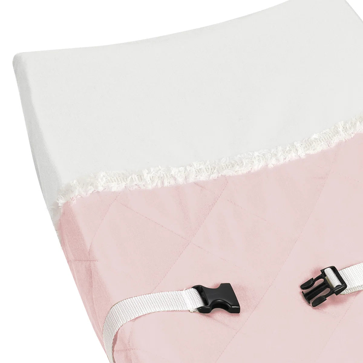 Pink and Off White Boho Chic Modern Pastel Changing Pad Cover