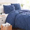 3 Piece Duvet Cover Set - King - Cal King - Dark Blue