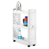 Plastic Free-Standing Laundry Cart with Wheels