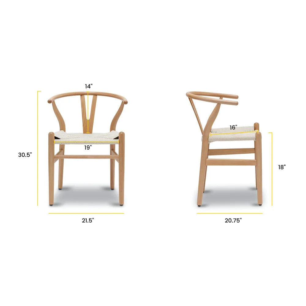 Weave Chairs - Solid Wood Frame (Set of 2) - Natural