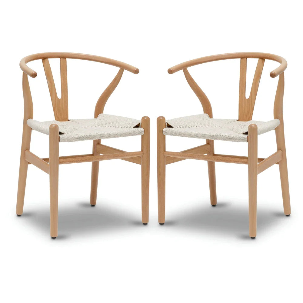 Weave Chairs - Solid Wood Frame (Set of 2) - Natural