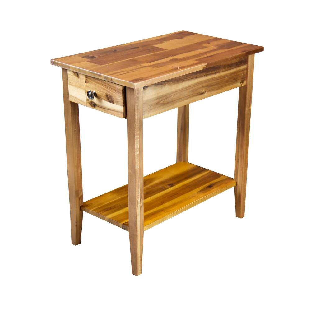 Holly Hill Solid Acacia Recliner End Table - Natural