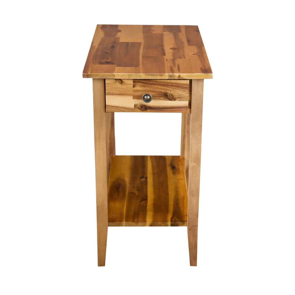 Holly Hill Solid Acacia Recliner End Table - Natural