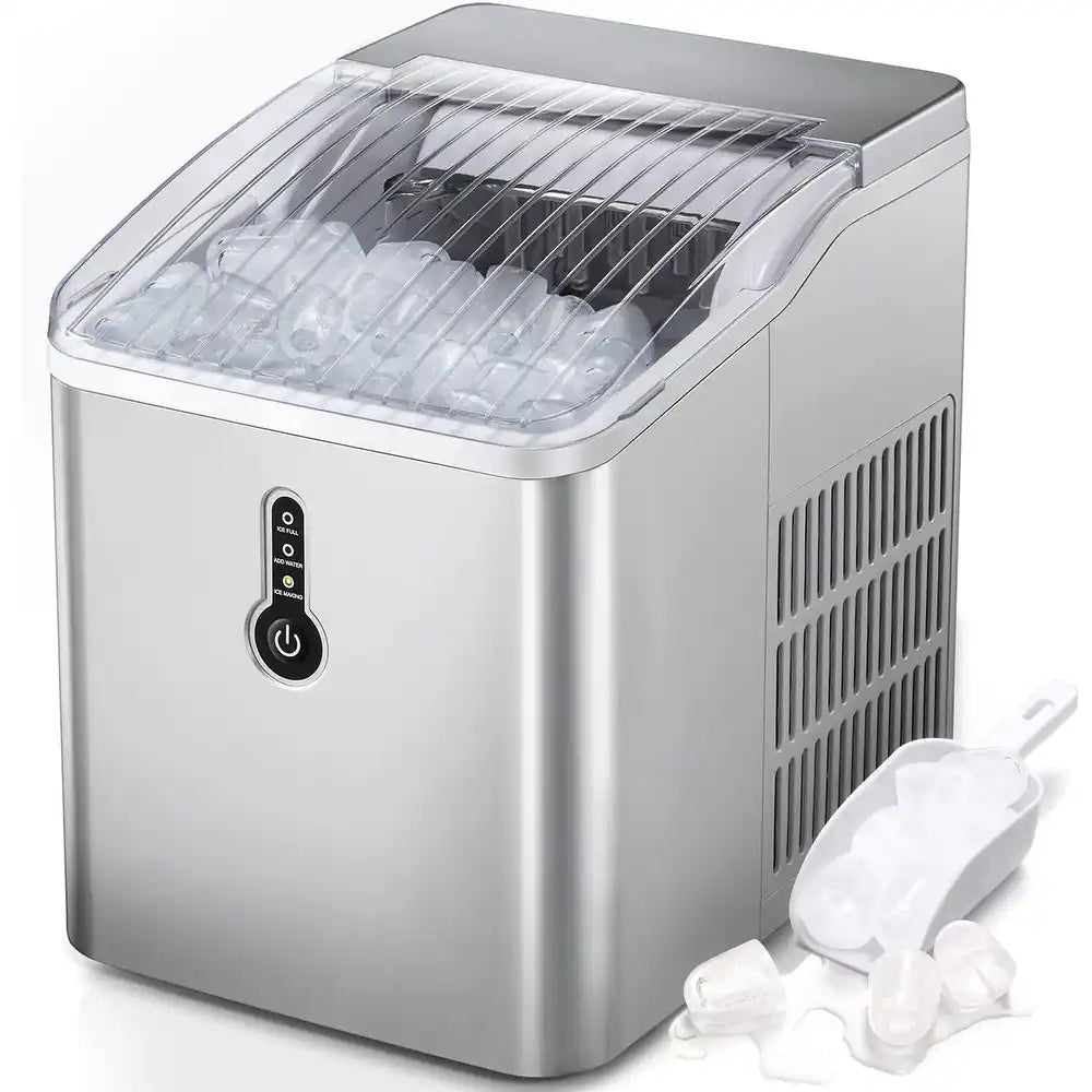 Portable Ice Maker Machine Countertop w/Scoop Self-Cleaning Home - Sil ...