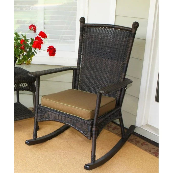Portside Classic Dark Roasted Rocking Chair with Cushion – Salvage & Co ...