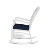 Portside Coastal White Resin Wicker Rocking Chair with Cushion