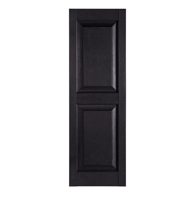 Black Premier Raised Panel Shutters (Set of 2)