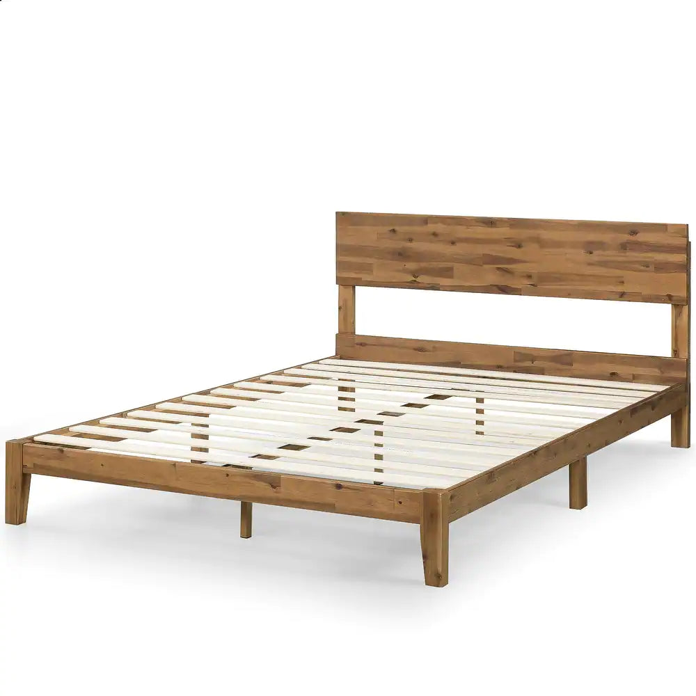 10-inch Wood Platform Bed with Headboard - King