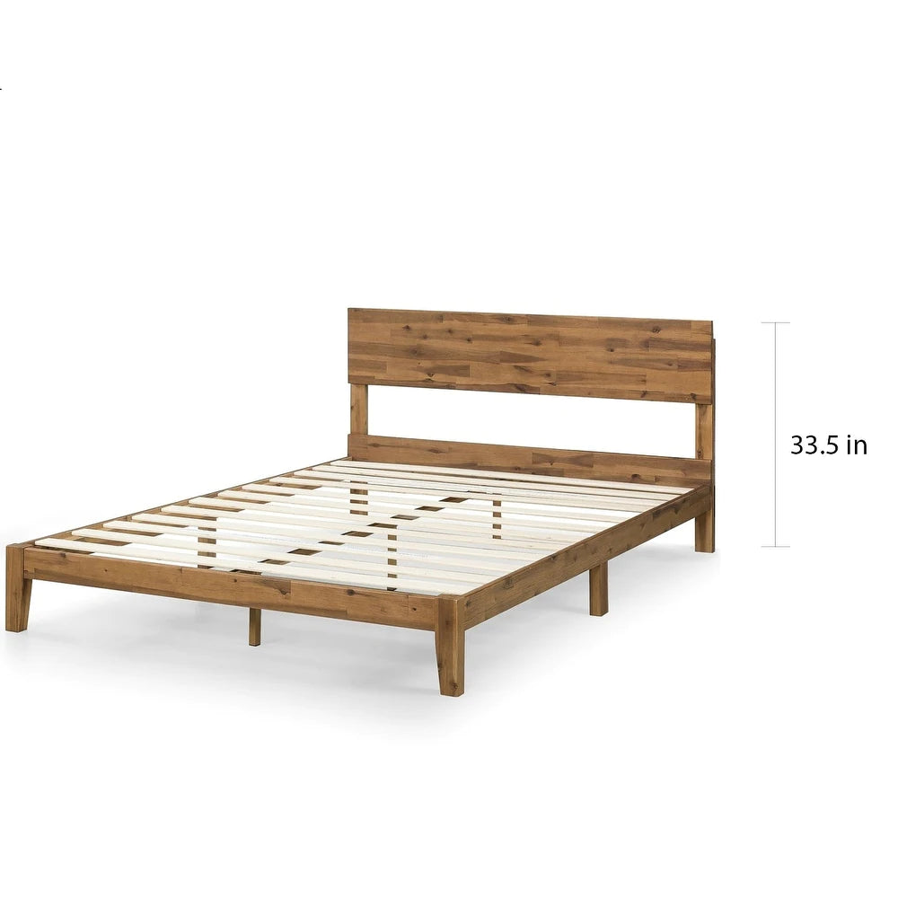 10-inch Wood Platform Bed with Headboard - King