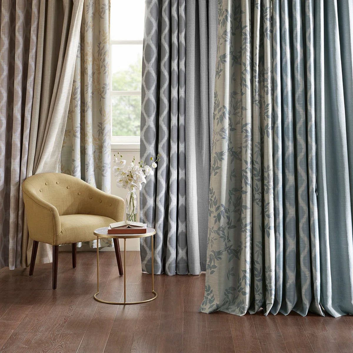 Printed Ikat Blackout Patio Curtain 1-Piece