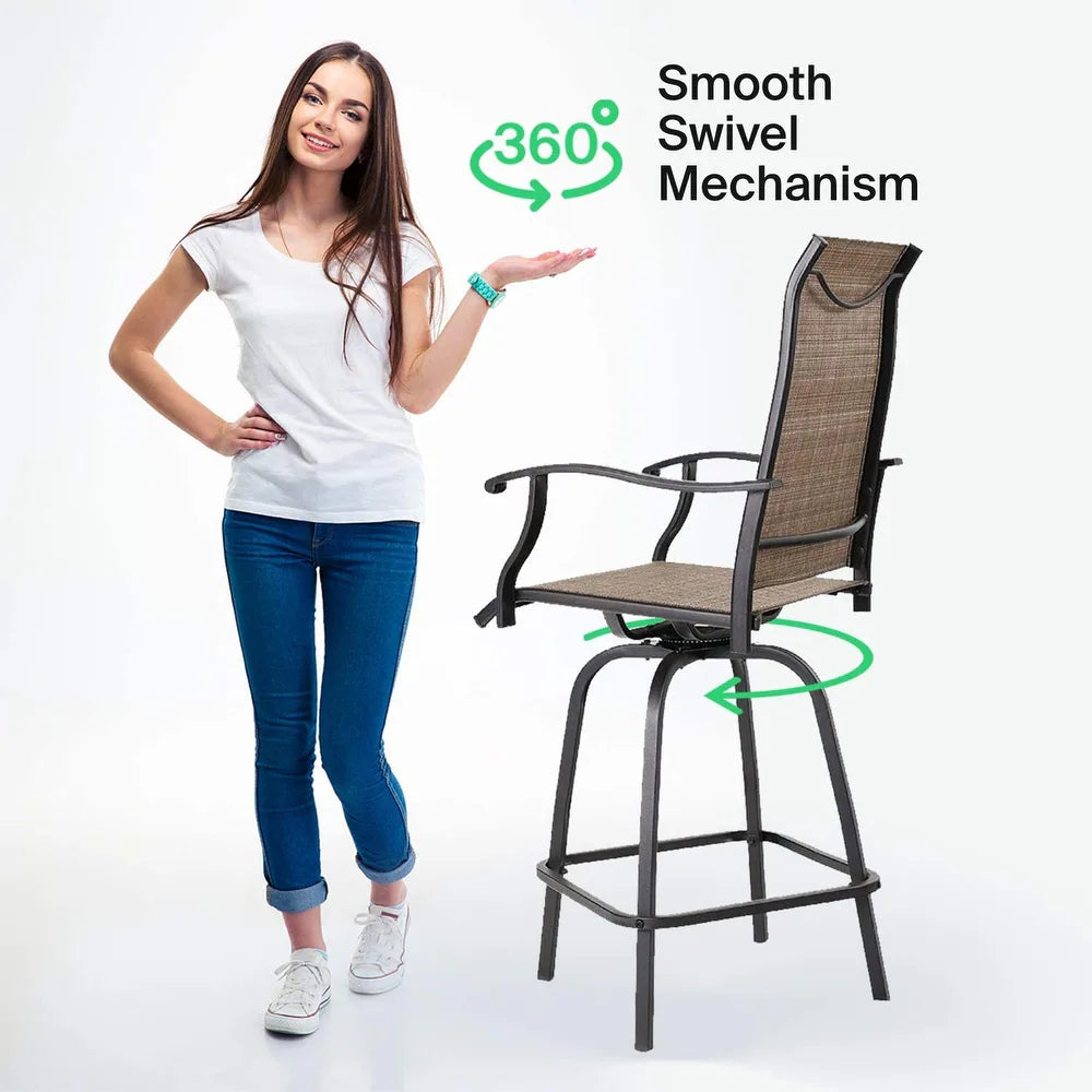 Pyramid Home Decor High Seating Swivel Patio Bar Stool Chair (Set of 2 ...