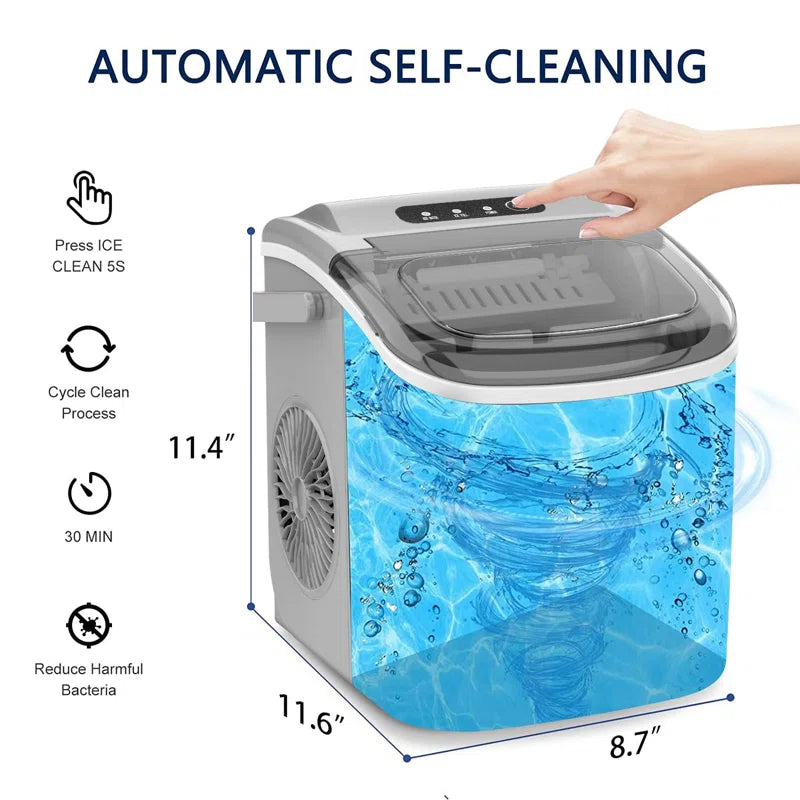 Daily Production Bullet Ice Countertop Ice Maker, Self-Cleaning Ice Ma ...