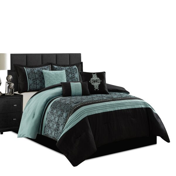 King Comforter + 6 Additional Pieces Ragsdale Damask Comforter Set