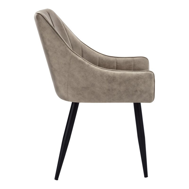 Beige Rainville Dining Chair, Side, Upholstered, Kitchen, Dining Room, Fabric, Metal (Set of 2)