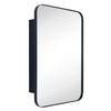 Black Recessed Framed Medicine Cabinet with Mirror and Adjustable Shelves