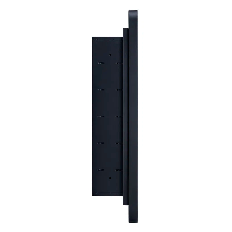 Black Recessed Framed Medicine Cabinet with Mirror and Adjustable Shelves