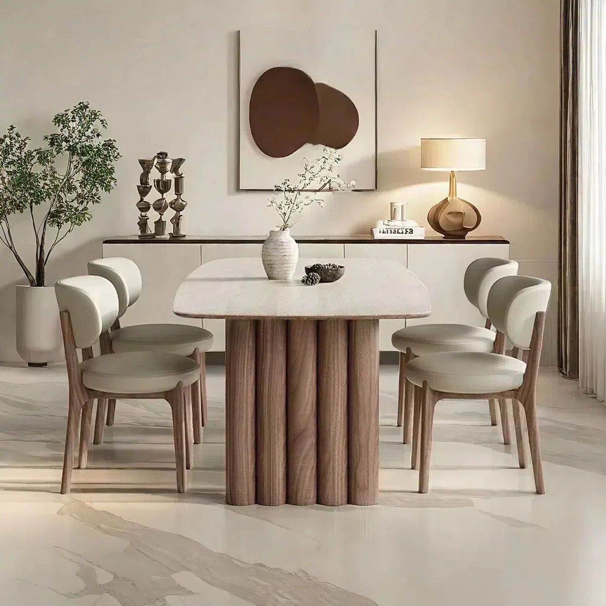 5 Piece Rectangular rock plate Dining Table and Chair Set SHOWROOM ITEM