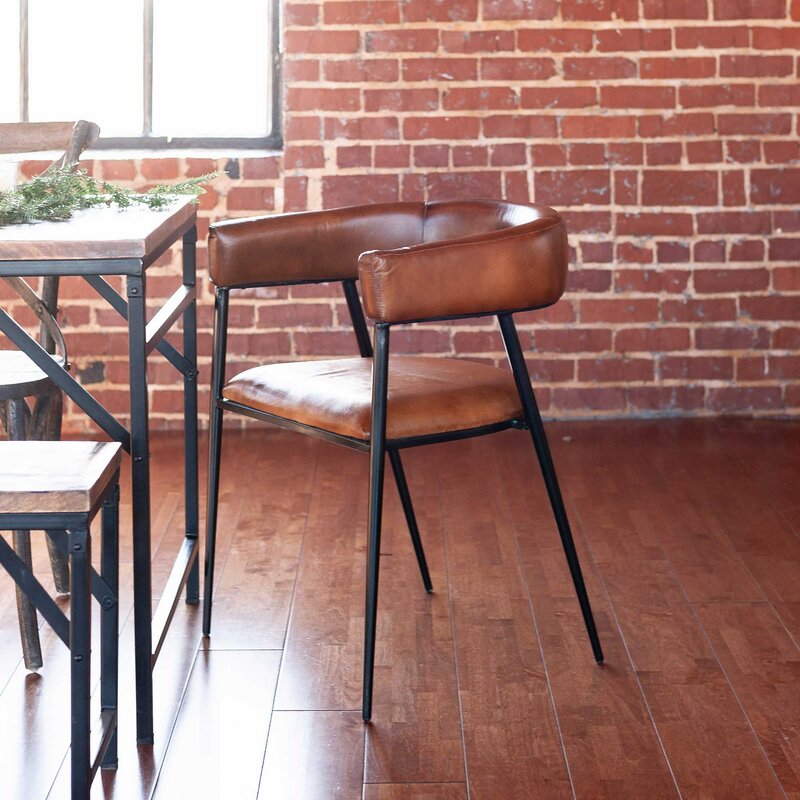 Avery armchair - Leather and steel
