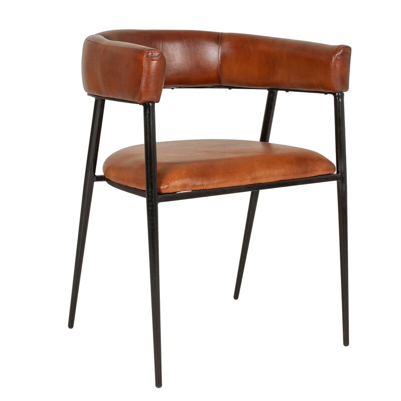 Avery armchair - Leather and steel