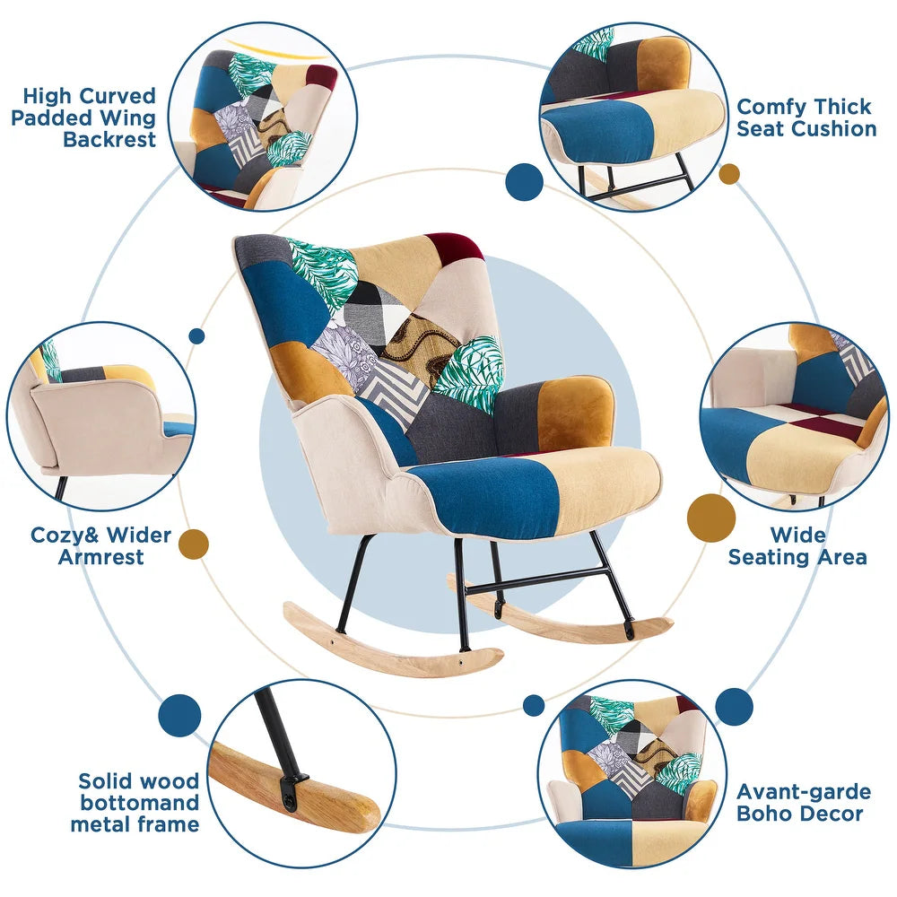 Rocking Chair, Boho Design Nursery Glider Rocker – Salvage & Co Indy