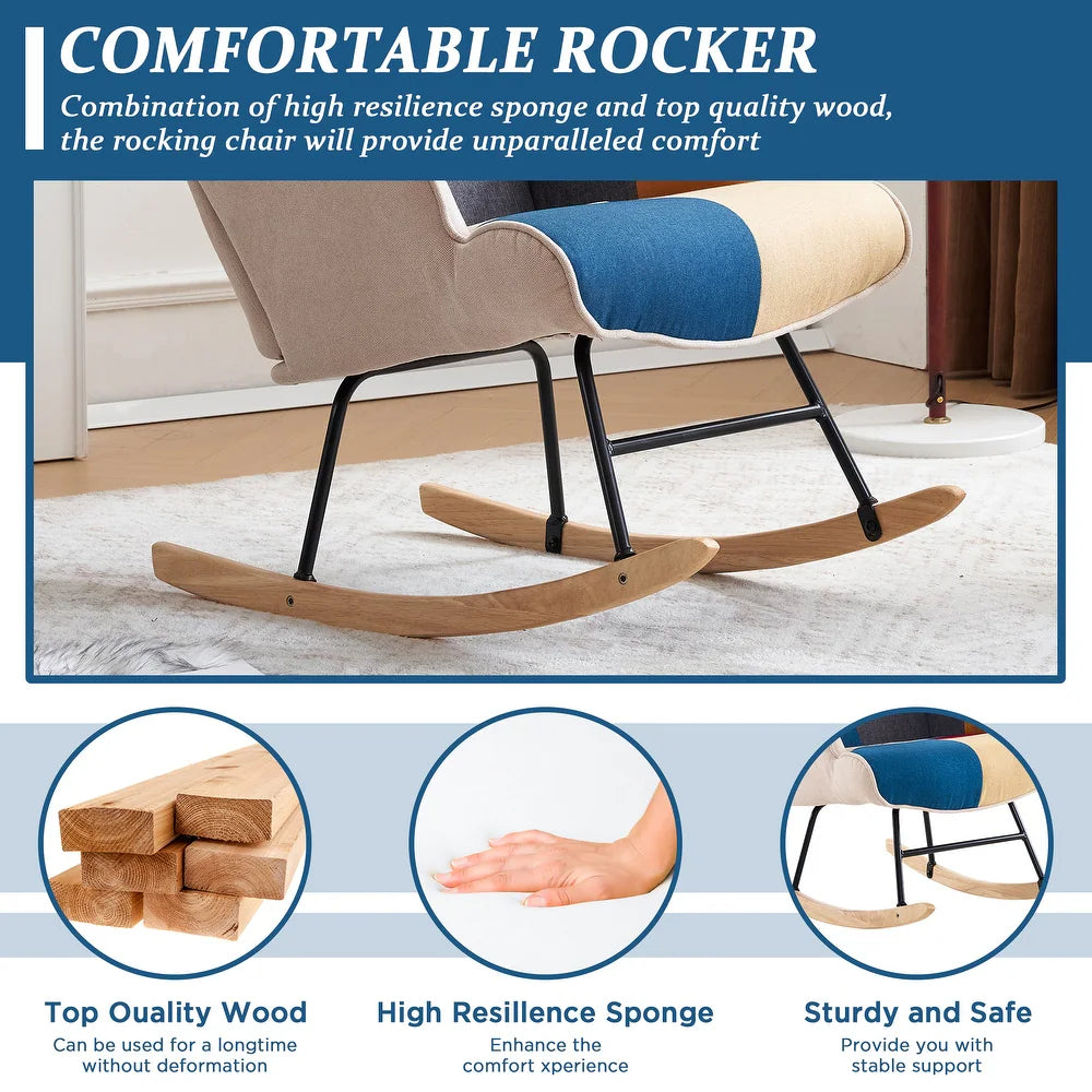 Rocking Chair, Boho Design Nursery Glider Rocker Salvage & Co Indy